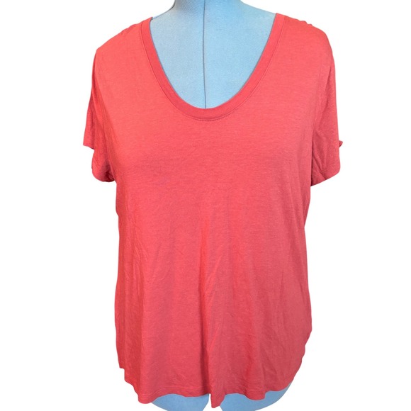 a new day Tops - A New Day Womens Scoop Neck Short Sleeve T-Shirt Red XXL Cotton Modal Blend